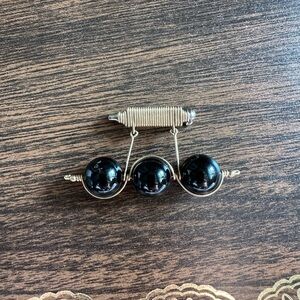 Vintage Black and Gold Brooch
